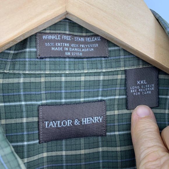 Men’s Taylor & Henry plaid shirt button up casual size XXL 1895 - Picture 4 of 8